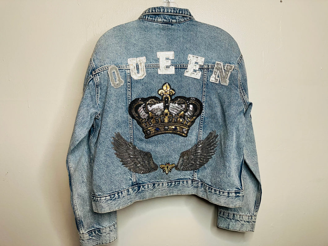 Queen Jean Jacket Custom Size Medium